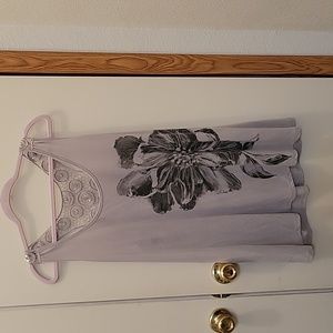 Grey tank top with sparkle.